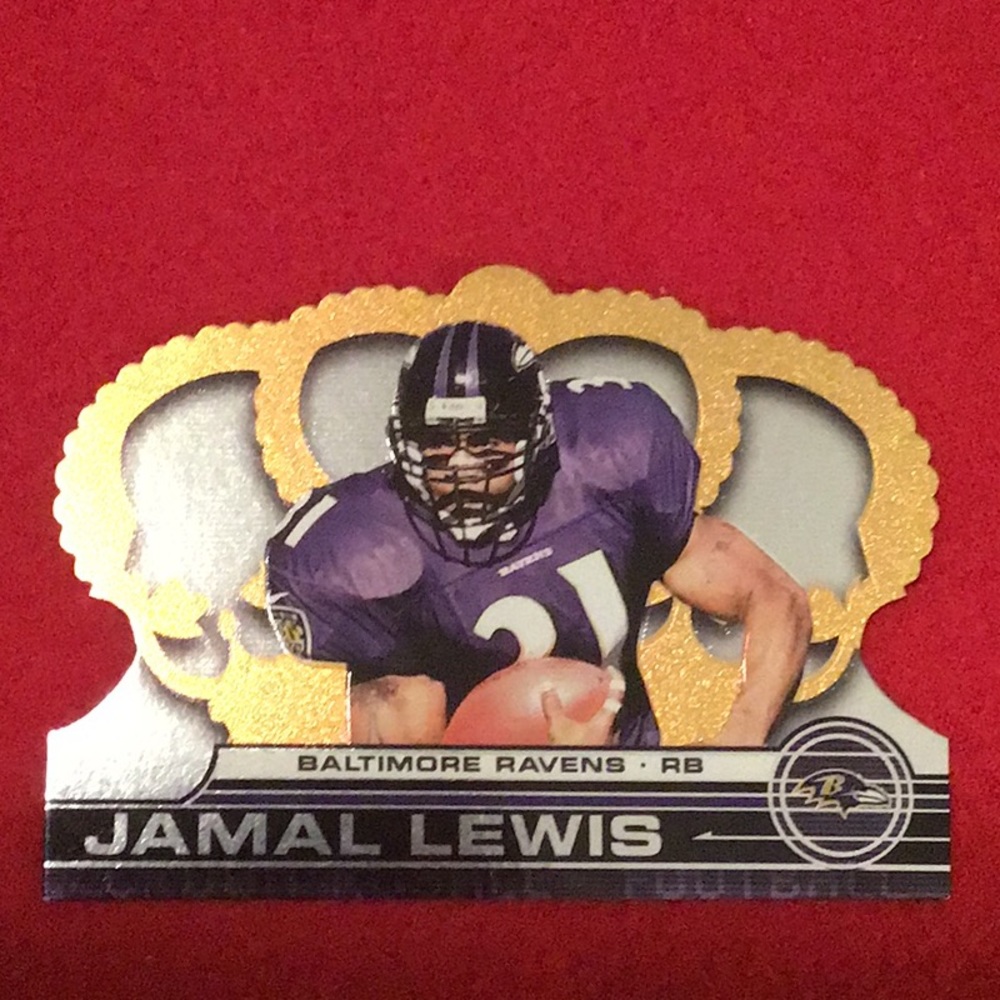 JAMAL LEWIS, BALTIMORE RAVENS FOOTBALL CARD, CROWN ROYALE 2001 card, rare